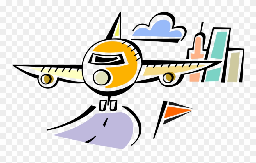 Vector Illustration Of Commercial Airline Passenger Clipart