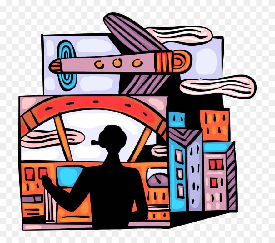 Airport Vector Cartoon Png Clip Black And White Download - Cartoon Transparent Png