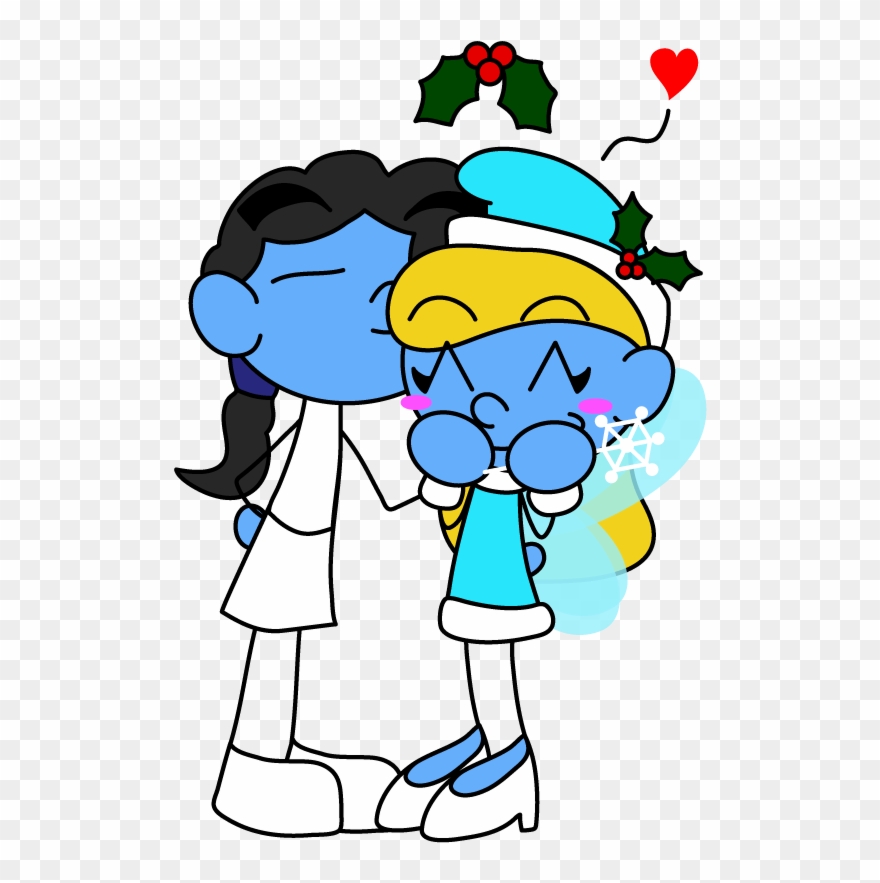 Glovey Smurfette Mistletoe By Bluehecate - Santa Claus Clipart