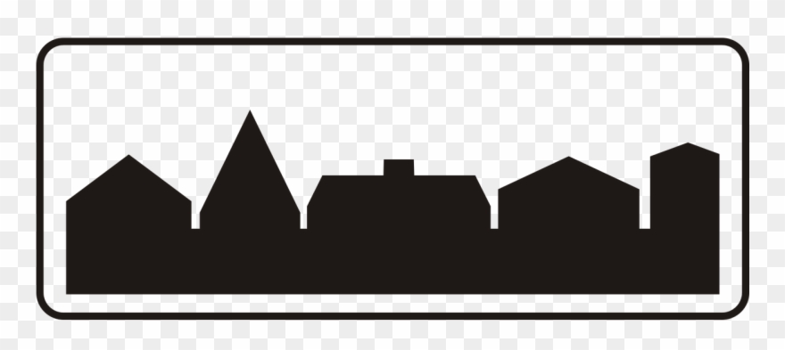 Sign,road,road Sign,building Area,no - Teren Zabudowany Znak Png Clipart