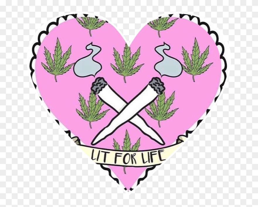 Heart Lit Ganja Smoke Freetoedit - Cannabis Clipart