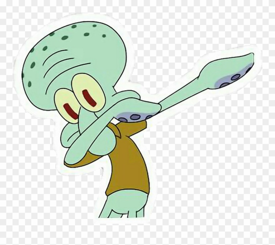 Stickers Tumblr Cute Overlay Spongebob Dab Wooooo Clear - Squidward Dabs Clipart