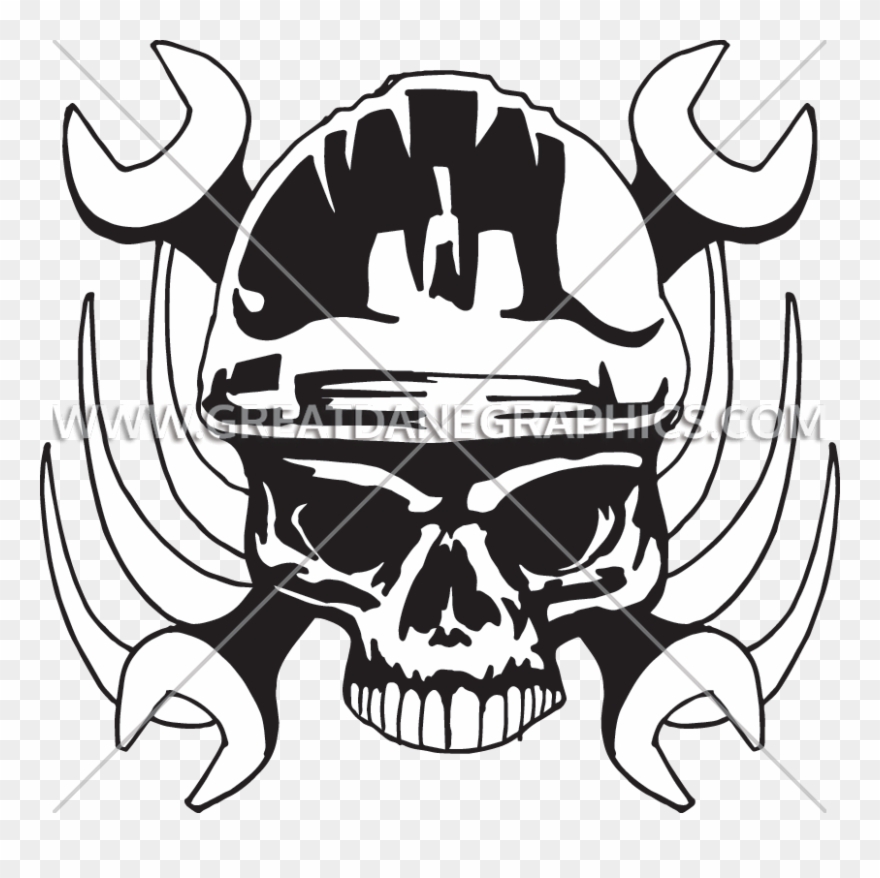 Wrench Production Ready Artwork For T Shirt - Wrenches And Skull Png Clipart