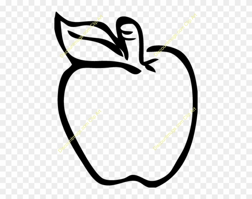 Cartoon Apple Outline Clipart Cartoon Clip Art - Apple Cartoon Colorless - Png Download
