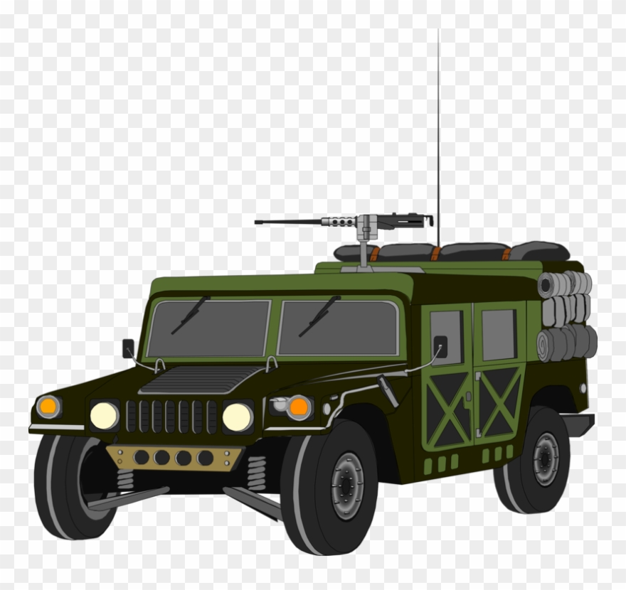 Humvee Hummer H1 Hummer H2 Sut Car - Car With Machine Gun Png Clipart