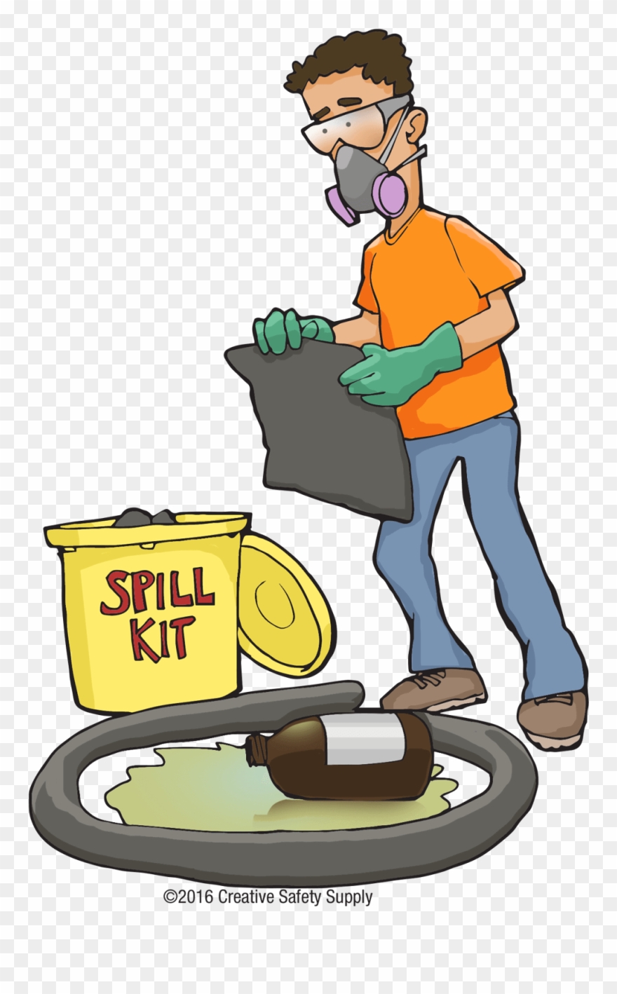 Chemical Spill Kit Cartoon Clipart