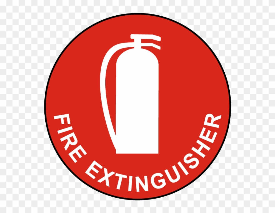 Fire Extinguisher Floor Sign - Circle Clipart