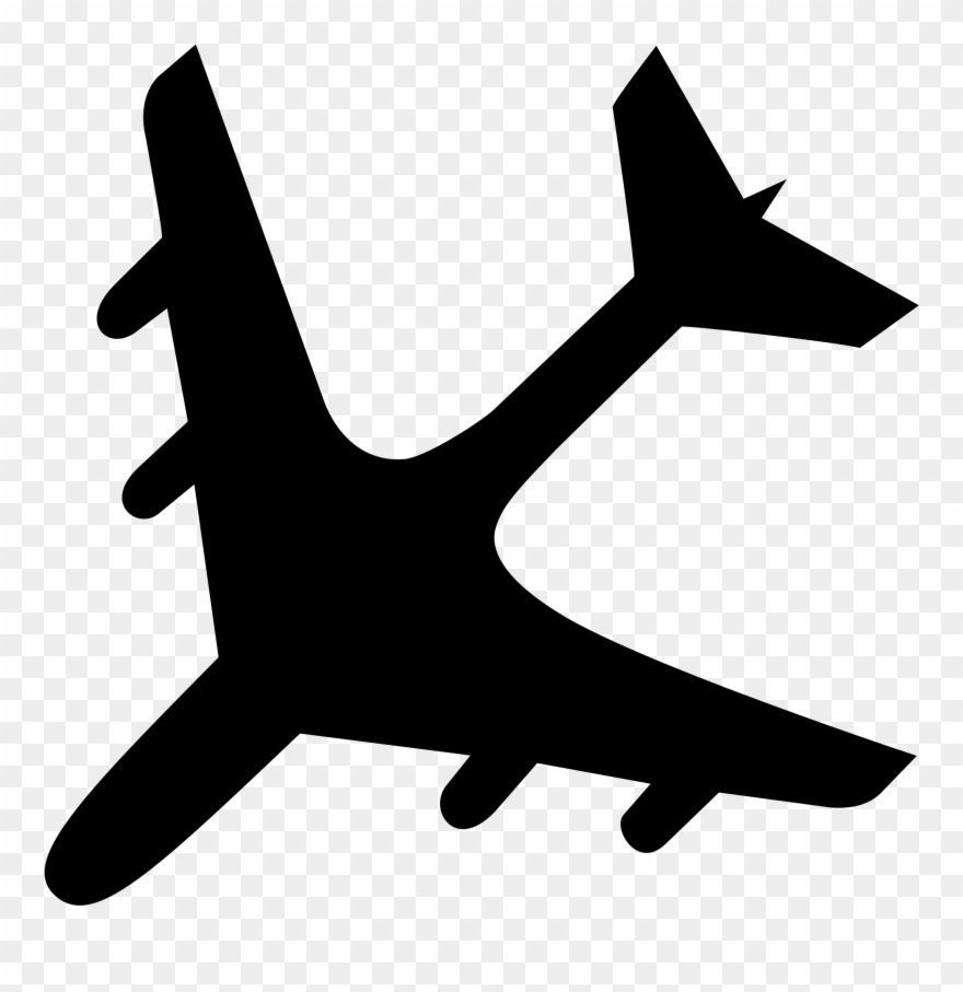 Clipart Airplane Accident - Airplane Crashing Silhouette - Png Download