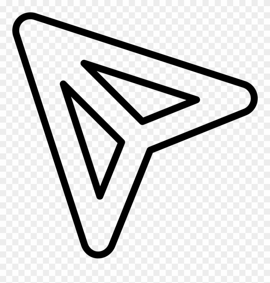 Triangular Paper Plane Outline Comments - Icon Clipart