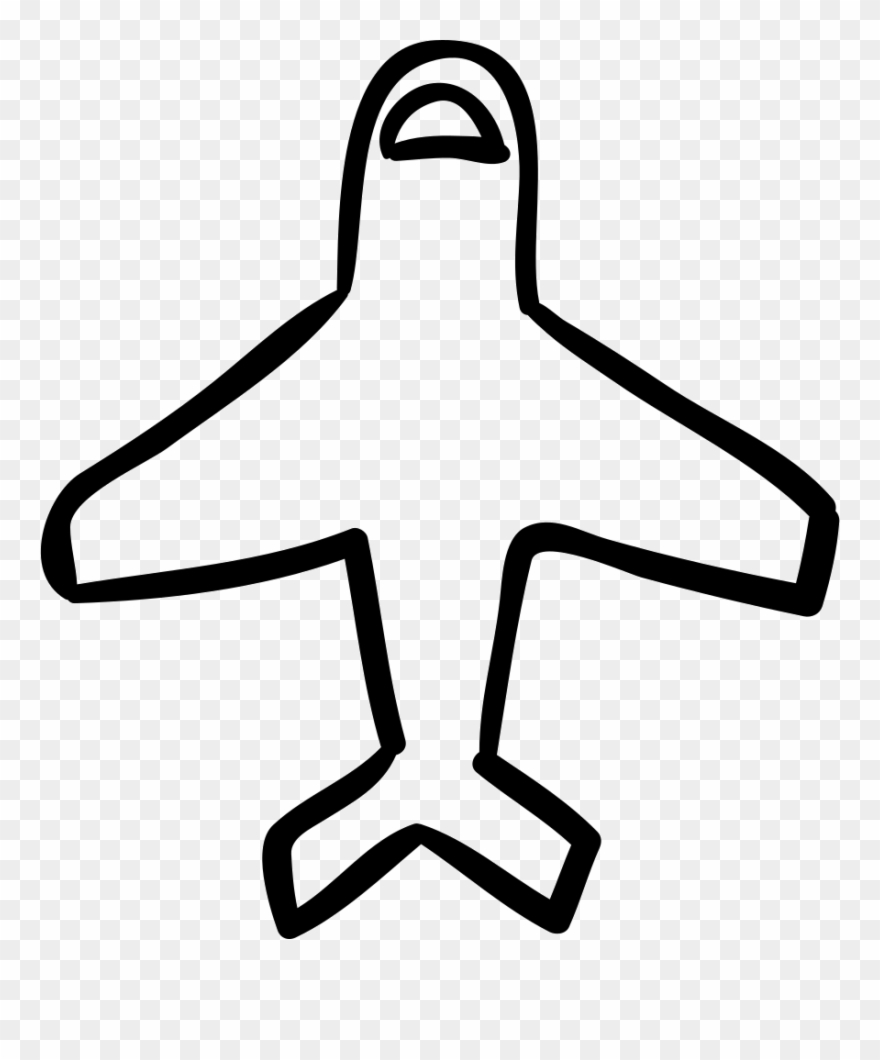Airplane Outline Pointing Up Comments - Airplane Hand Drawn Png Icon Clipart