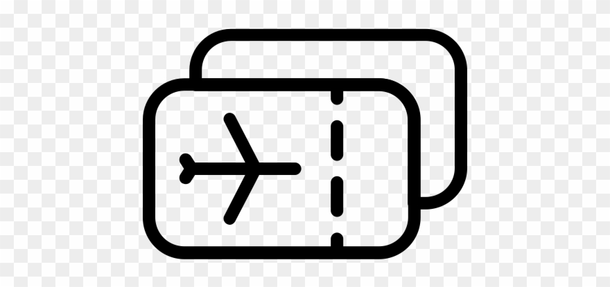 Plane Tickets Rubber Stamp - White Plane Ticket Icon Clipart