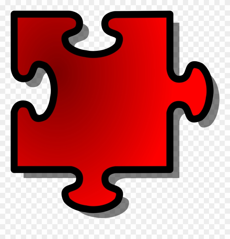 Open - Red Jigsaw Piece 10 Clipart