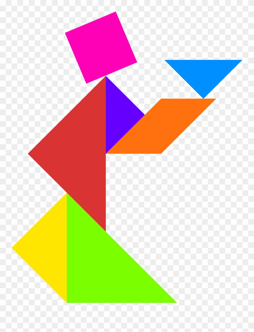 Clipart Tangram Black And White Puzzle Clip Art 5 Piece - Tangram - Png Download