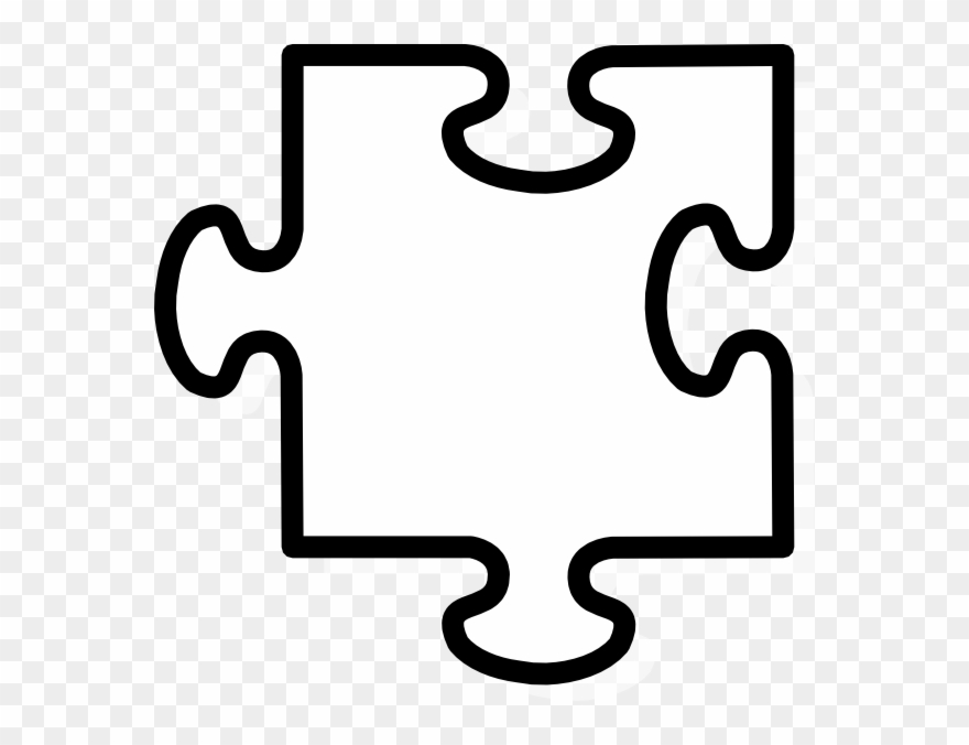 Jigsaw Piece Black And White Clipart