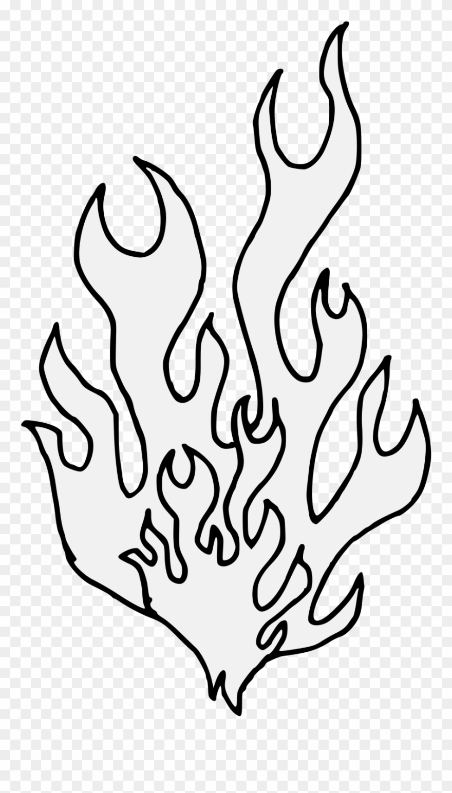 Drawn Flame Traceable Clipart
