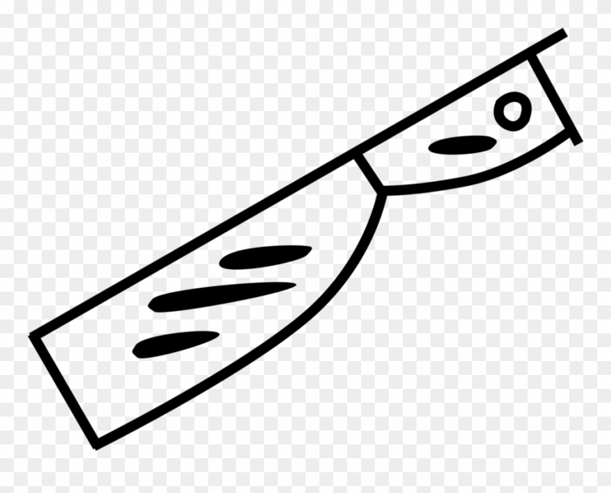 Vector Illustration Of Kitchen Meat Cleaver And Knife - Stock Illustration Clipart