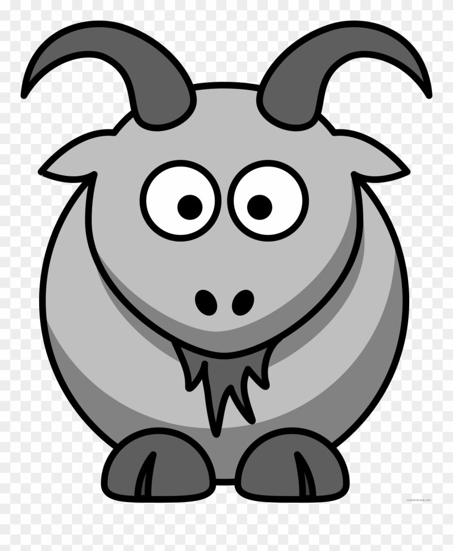 Goat Clipart Black And White Goat Clipart Gaot Goat - Cartoon Animals - Png Download