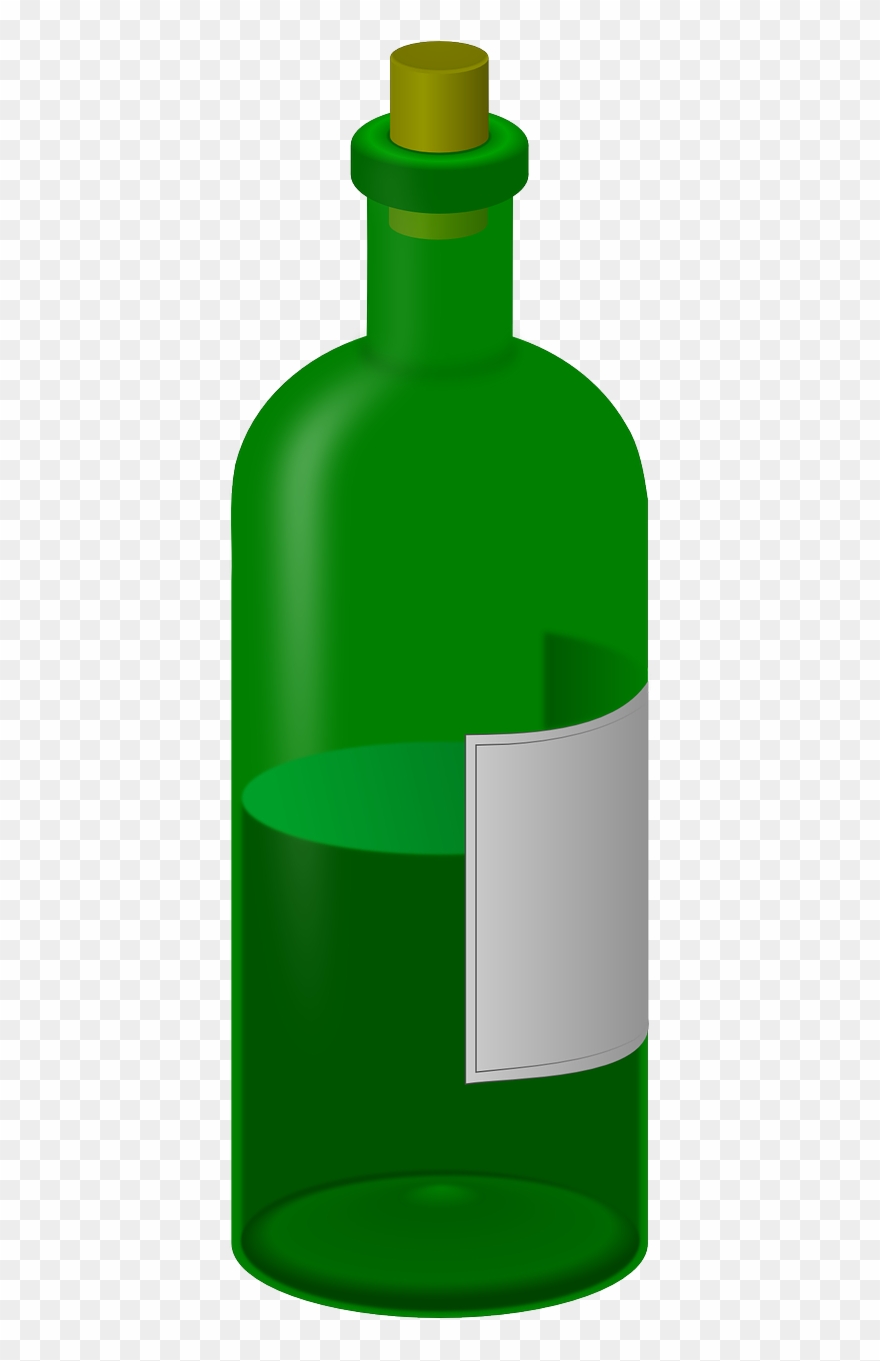 Wine Bottle Label - Glass Bottle Clipart