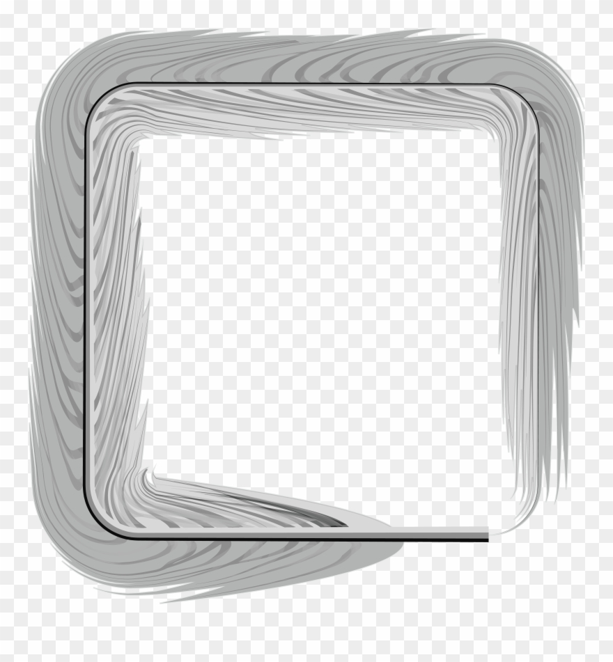 Free Clipart Of A Grayscale Square Feather Frame - Frame Feather - Png Download