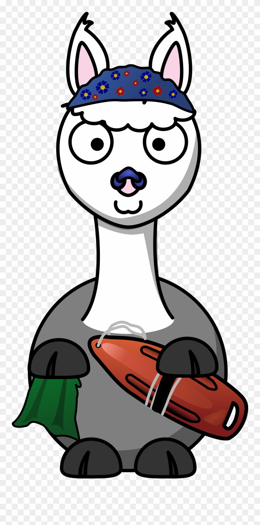 Big Image - Cartoon Llama Shower Curtain Clipart