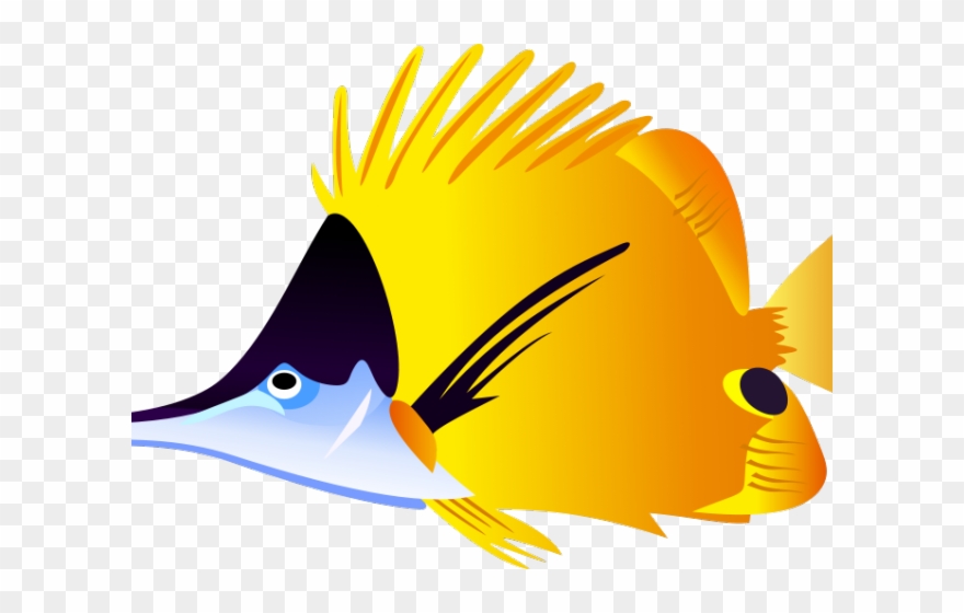 Angelfish Clipart Tiny Fish - Sea Fish In Cartoon - Png Download