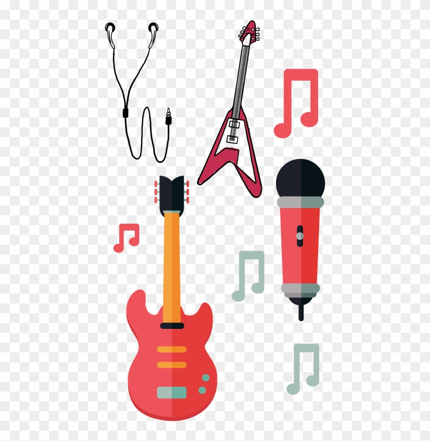 Guitar Clipart Microphone - Music - Png Download