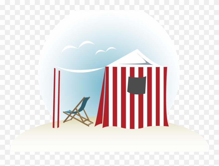 Cozy Seaside Seating On The Beach - Seaside Chairs & Umbrellas Clipart