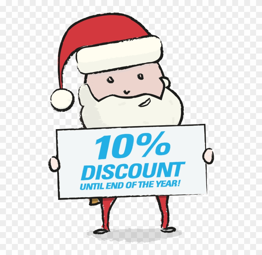 Father Lofty Holiding Sign Saying 10% Discount - Discounts And Allowances Clipart
