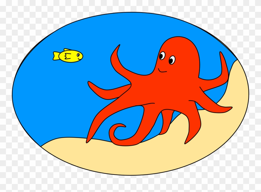 Big Image - Cartoon Octopus In Sea Clipart