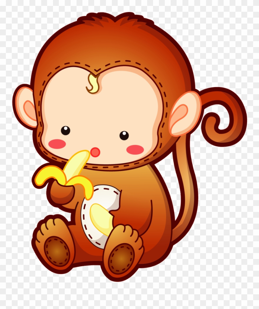 Dibujos Tiernos Png - Dibujo De Monitos A Color Clipart
