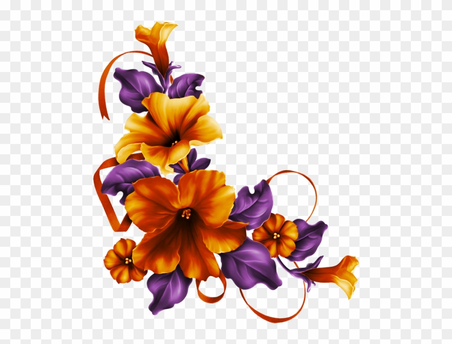 Etiquetas, Disenos De Unas, Capas, Marco De Flor, Floral, - Purple And Blue Flower Border Clipart