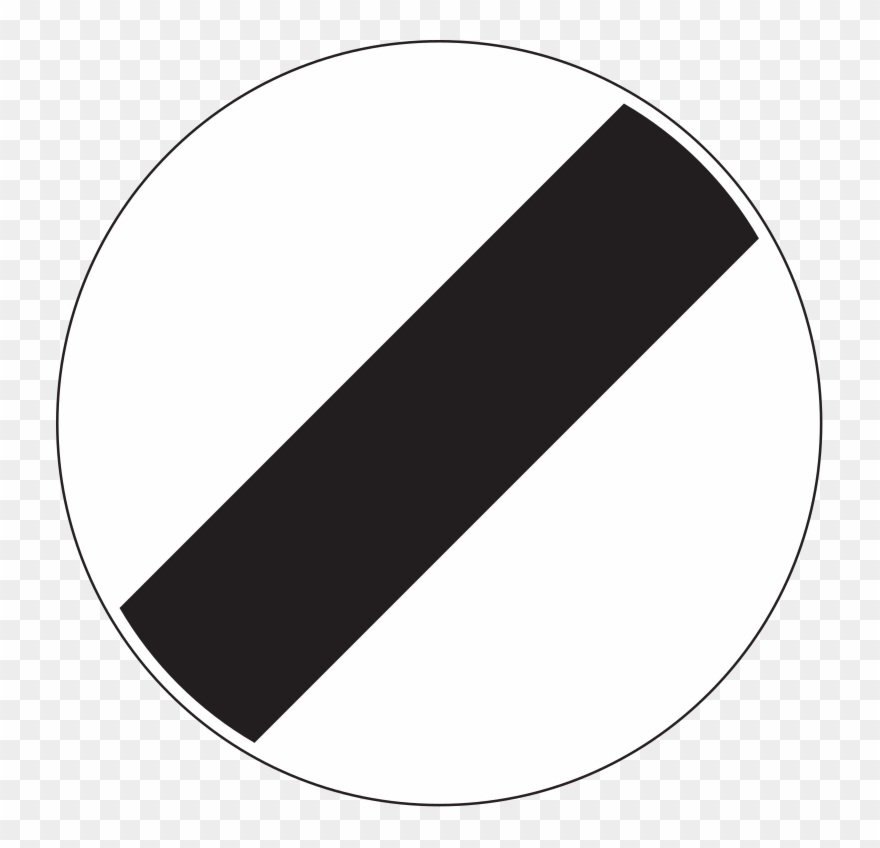 Ch Vorschriftssignal Freie Fahrt - White Circle Black Line Road Sign Clipart