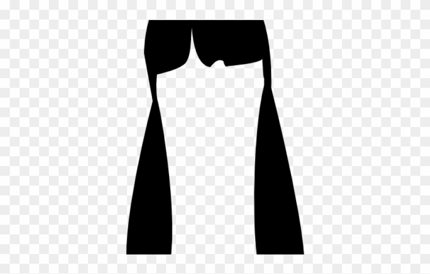 Dark Hair Clipart Ponytail - Png Download