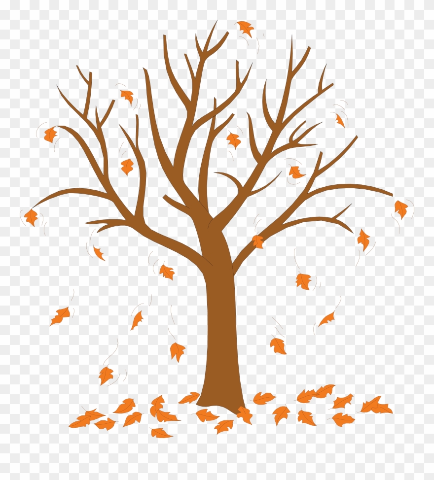 Trees Without Leaves Coloring Pages - Tree With Leaves Falling Off Clipart