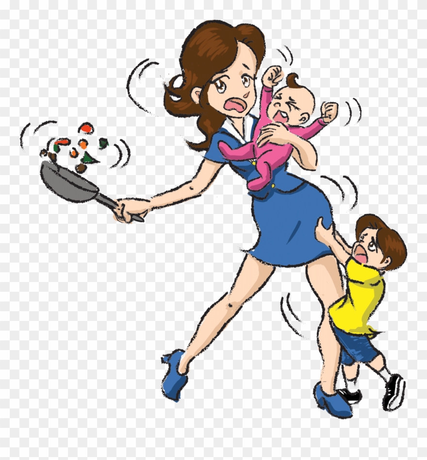Mom And Family - Busy Mom Clipart Png Transparent Png