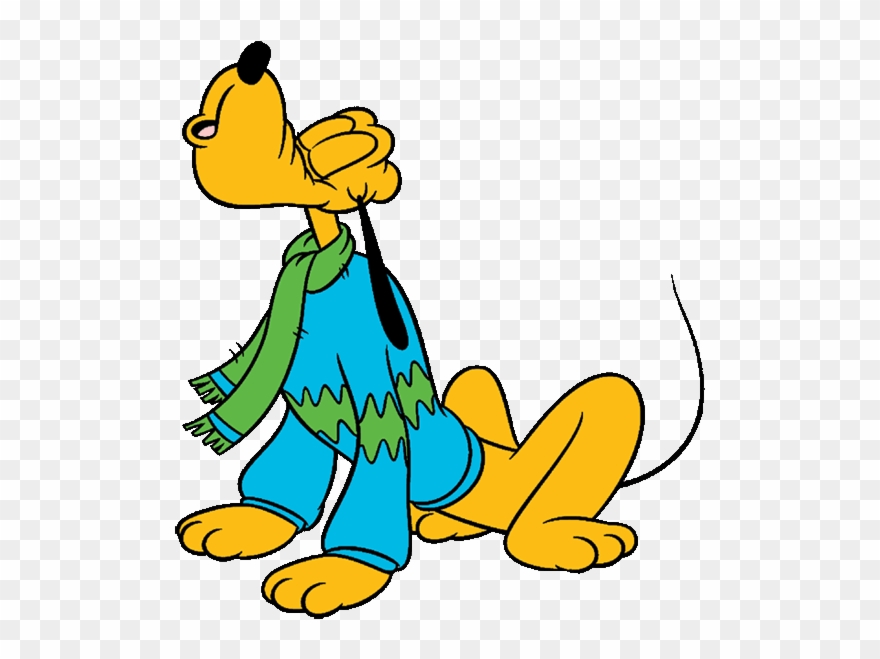 Disney Pluto Christmas Clipart Clipart - Pluto Winter - Png Download