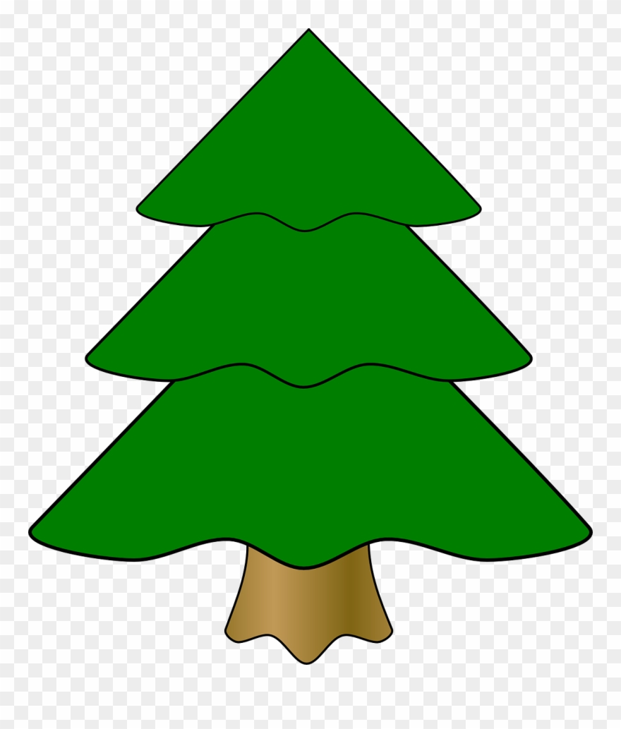 Pine Tree Cartoon 26, Buy Clip Art - Green Christmas Tree Drawing - Png Download