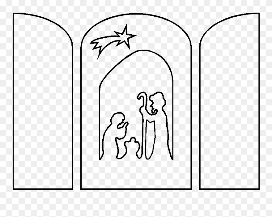 Transparent Templete Christmas Room, Christmas Nativity, - Krippe Aus Papier Vorlage Clipart