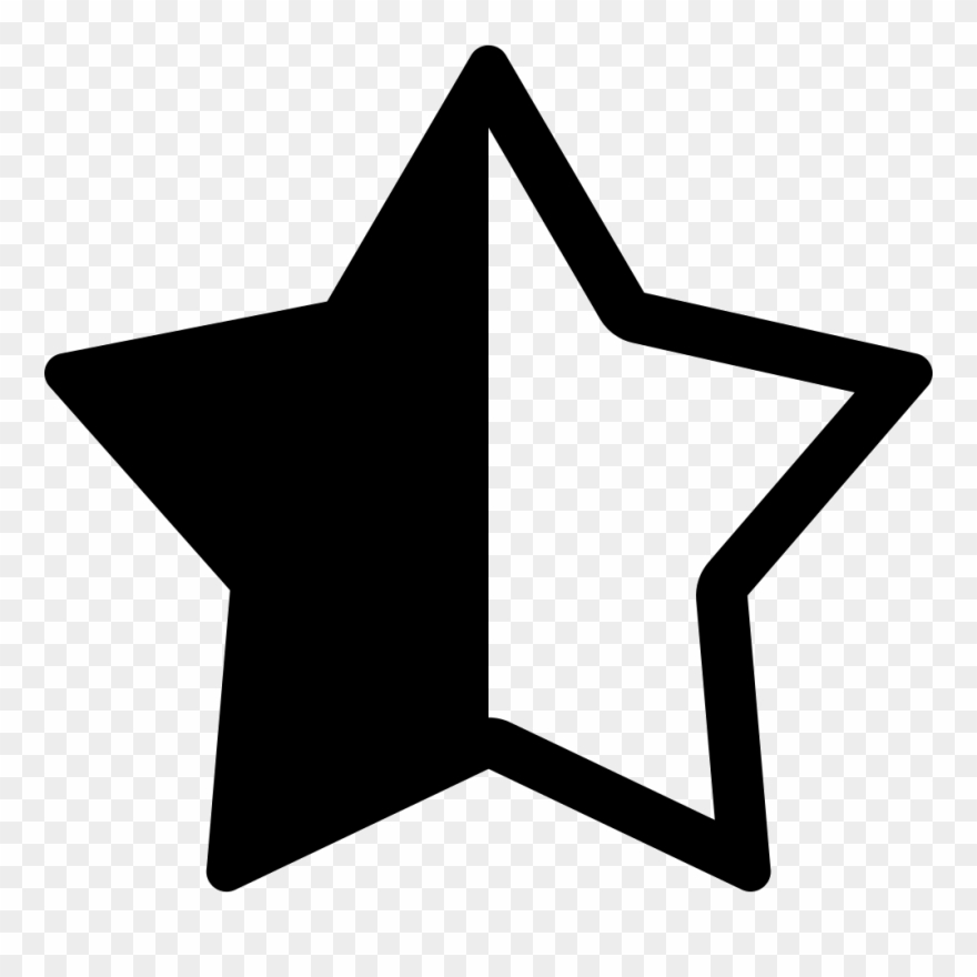 Star Half Svg Png Icon Free Download - One Half Fraction Clipart Black And White Transparent Png