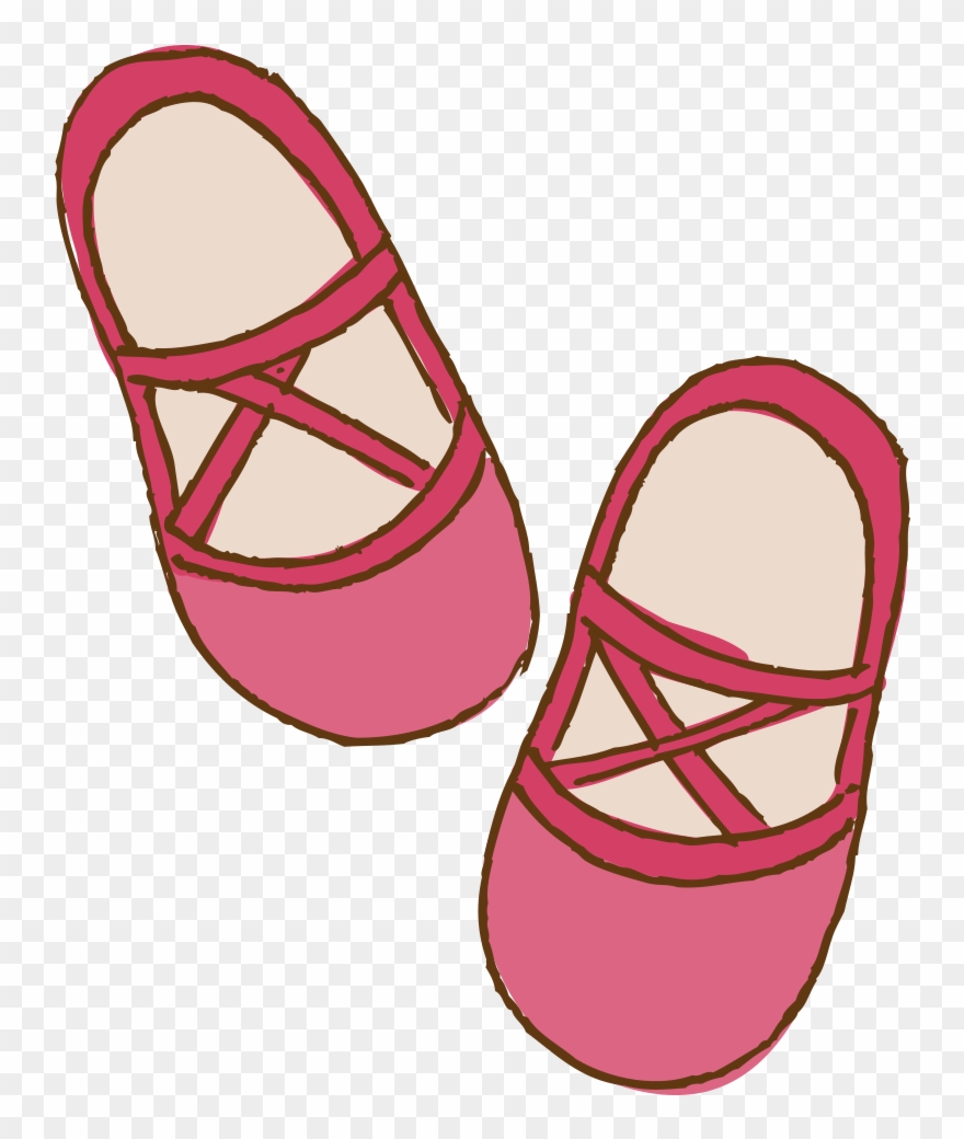 Jpg Free Slipper Flip Flops Drawing Clip Art Cartoon - Pink Shoes Drawing Cartoon - Png Download