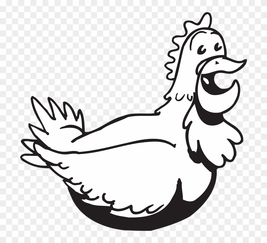 White Chicken Cliparts 4, Buy Clip Art - Black And White Chicken Cartoon Png Transparent Png