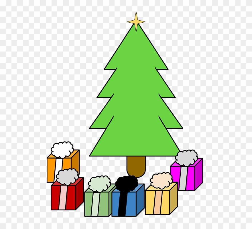 Christmas Tree With Presents Clipart 12, Buy Clip Art - Çam Ağacı Çizimi Kolay - Png Download