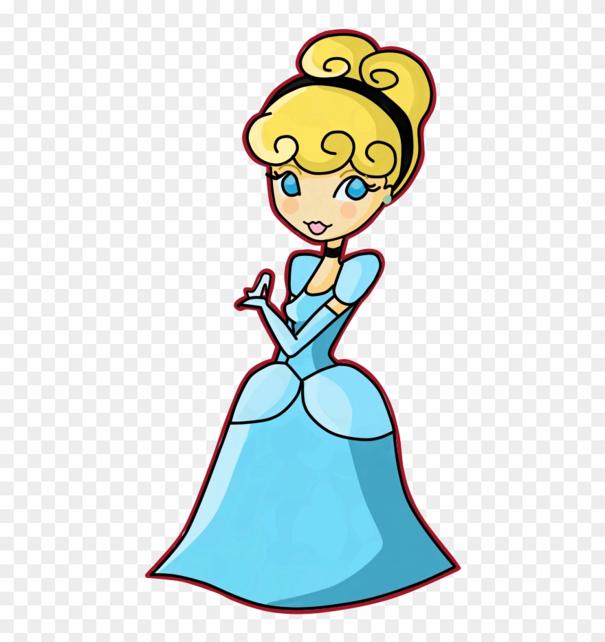Clip Black And White Chibi Huge - Chibi Disney Princesses Cinderella - Png Download