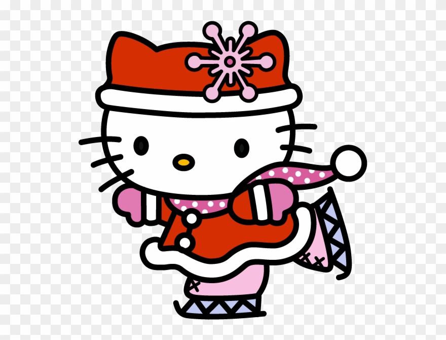 Hello Kitty Clip Art - Hello Kitty Cartoon Christmas - Png Download