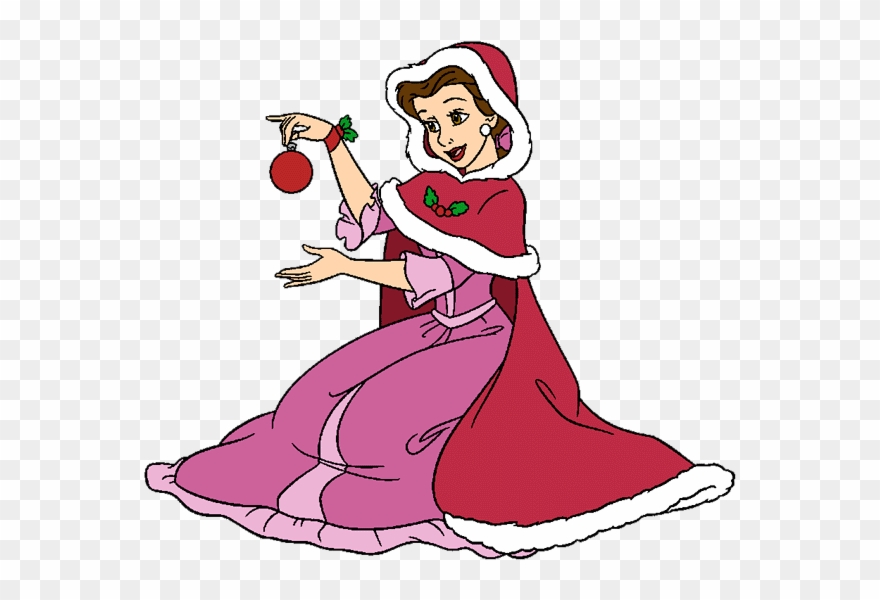 Disney Christmas Clip Art - Disney Belle Christmas Clipart - Png Download