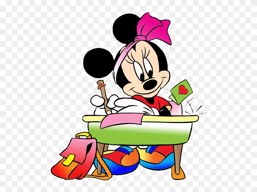 Minnie Mouse Clipart Teacher - Minnie Mouse En La Escuela - Png Download
