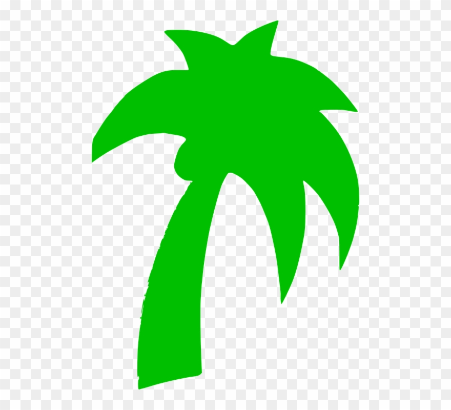 Green Palm Tree Silhouette Clipart