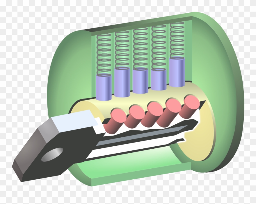Lock And Analogy Multiple - Pin And Tumbler Lock Diagram Clipart