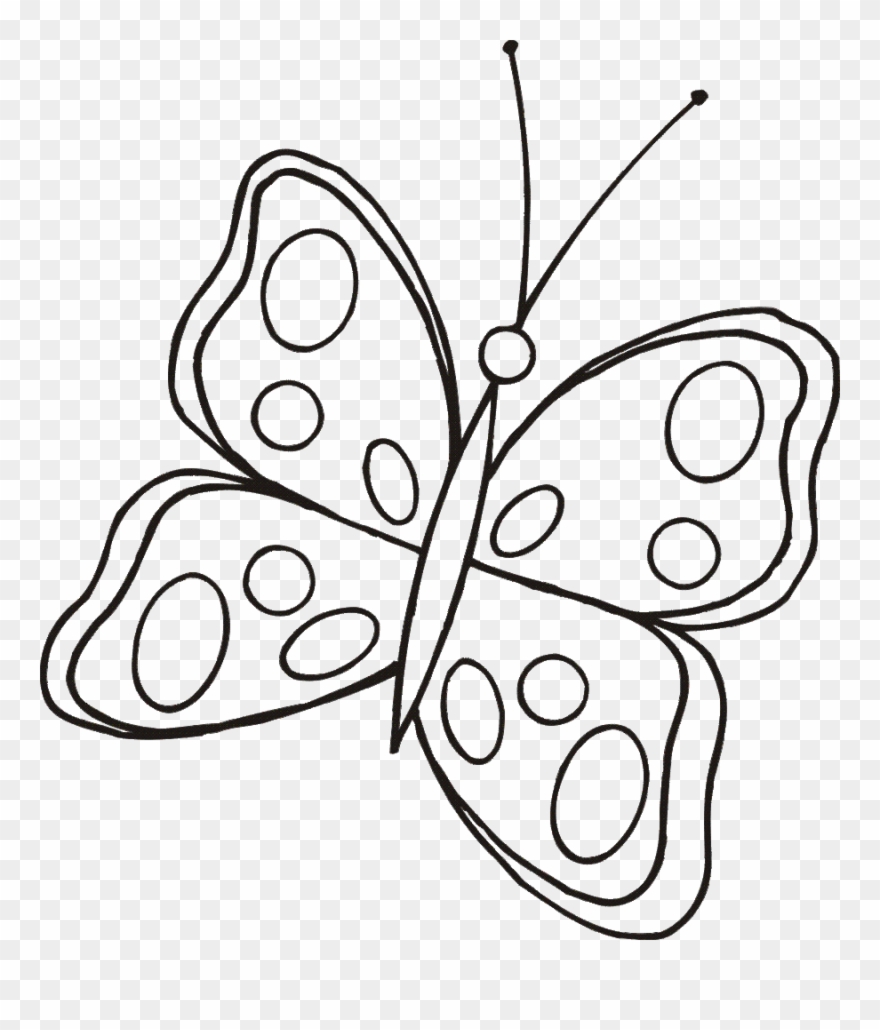 Cute Butterfly Line Drawing Clipart Drawing Butterfly - Cute Butterfly Line Drawing - Png Download