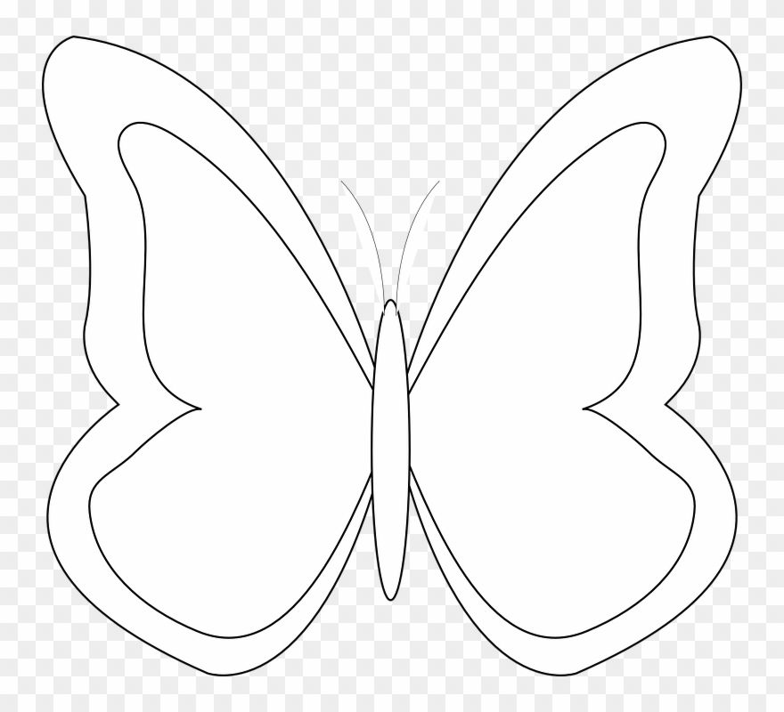 Butterfly Outlines 4, Buy Clip Art - Imagenes De Contorno De Mariposa - Png Download